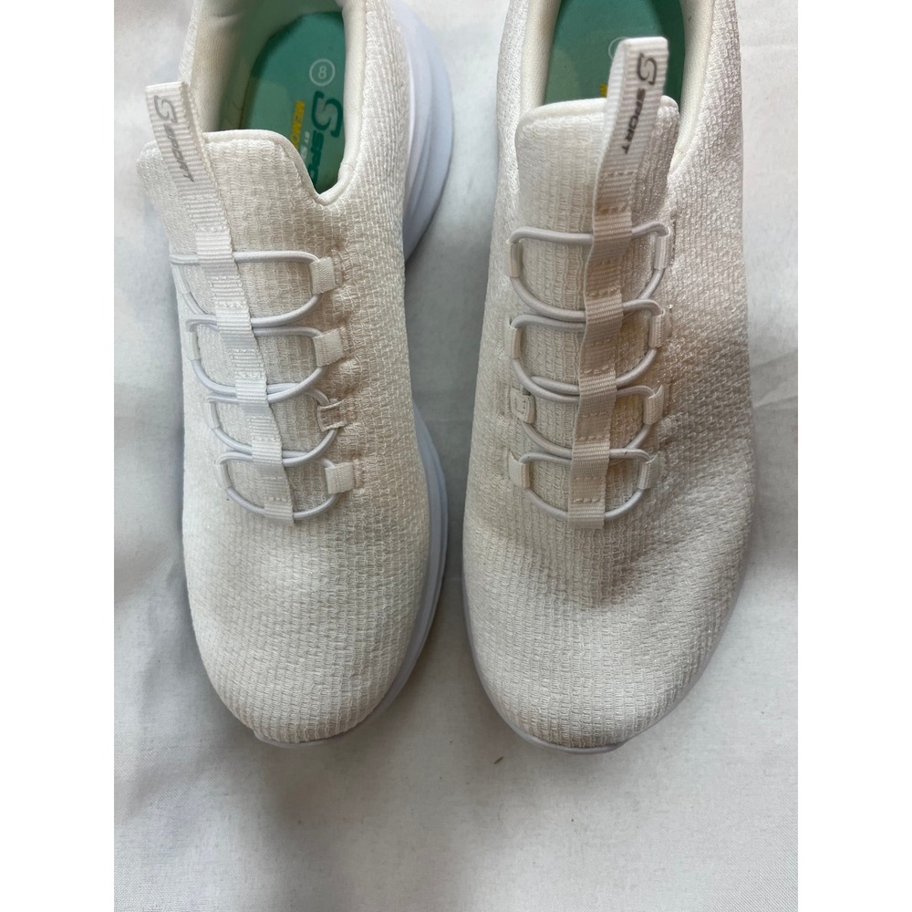 S Sport by Skechers Women 8 White Slip On Memory Foam Sneakers F190-10 096011312 - Picture 2 of 7